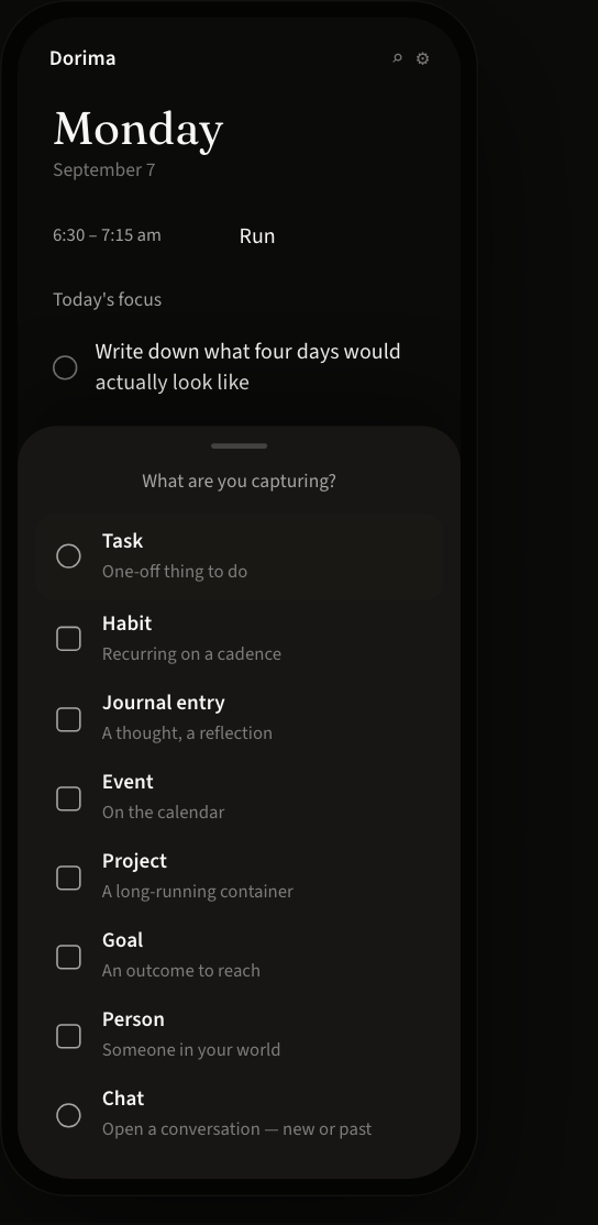 Capture sheet: what are you capturing, filed as the right kind